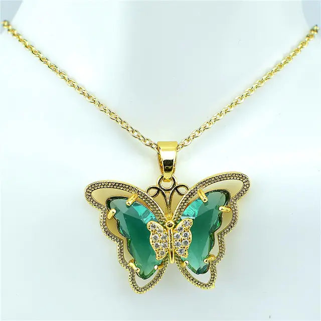 OMNI™ Crystal Glass Butterfly Necklace