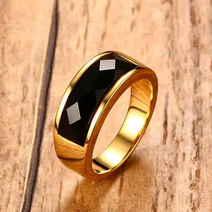 OMNI™ Men's Black Carnelian Stone Ring