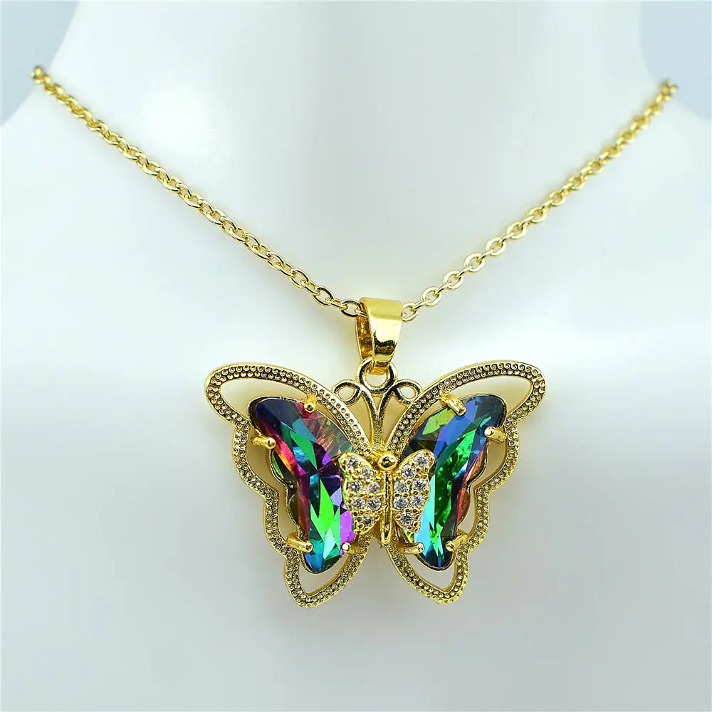 OMNI™ Crystal Glass Butterfly Necklace