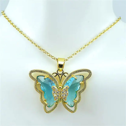 OMNI™ Crystal Glass Butterfly Necklace