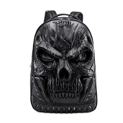 OMNI™ 3D Gothic Skull Thick Leather Large Capacity Backpack