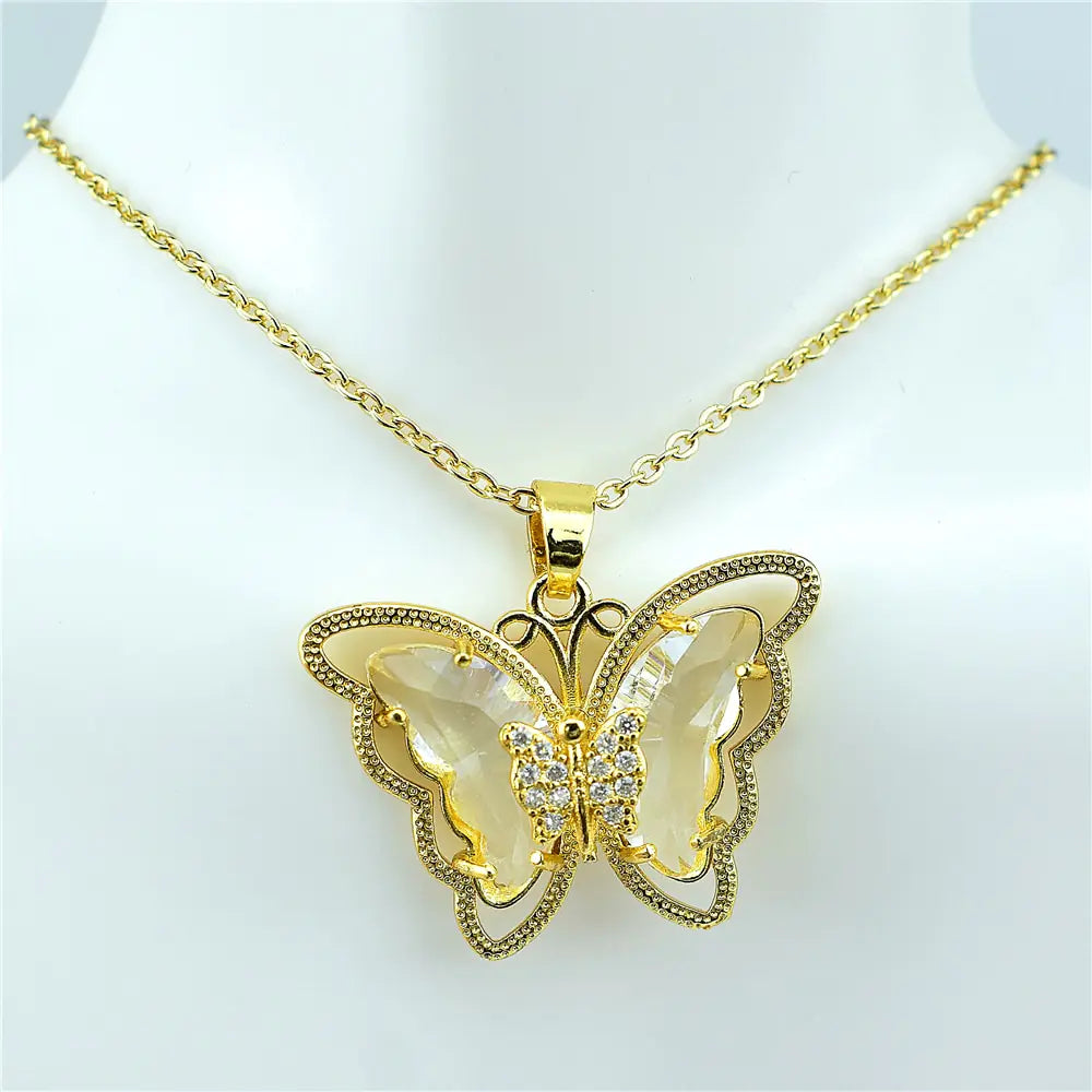 OMNI™ Crystal Glass Butterfly Necklace