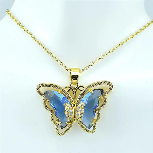 OMNI™ Crystal Glass Butterfly Necklace