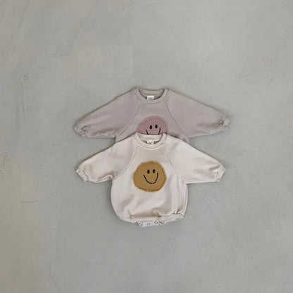 OMNI™ Smiley Face Sweatshirt Baby Romper