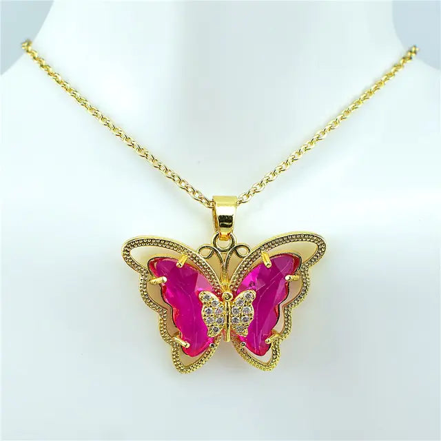 OMNI™ Crystal Glass Butterfly Necklace