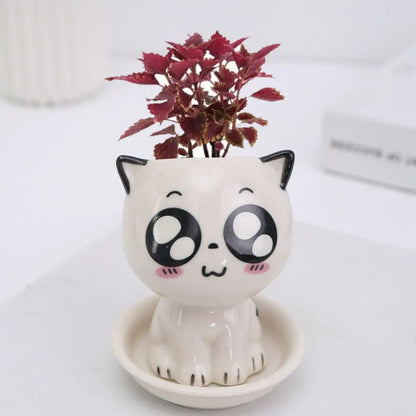 OMNI™ Mini Cat Shaped Cartoon Ceramic Flowerpot