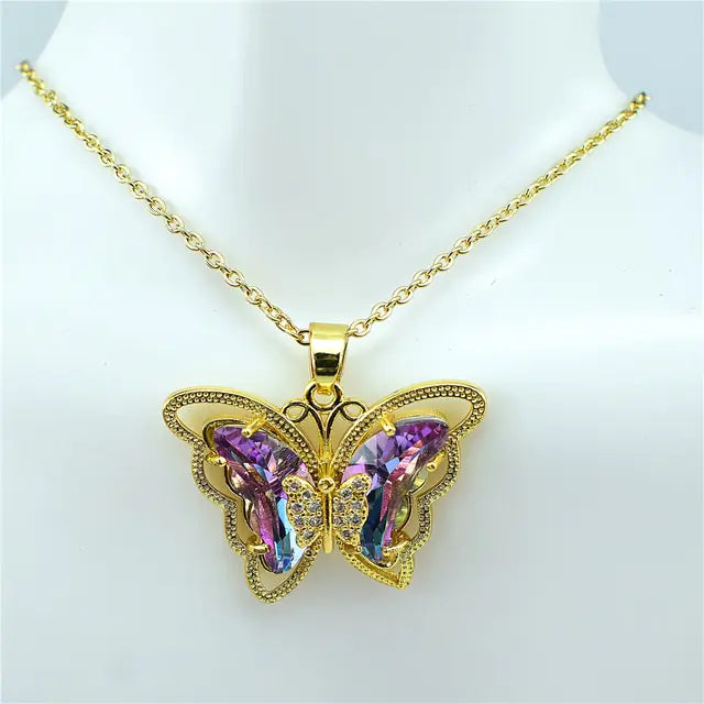 OMNI™ Crystal Glass Butterfly Necklace